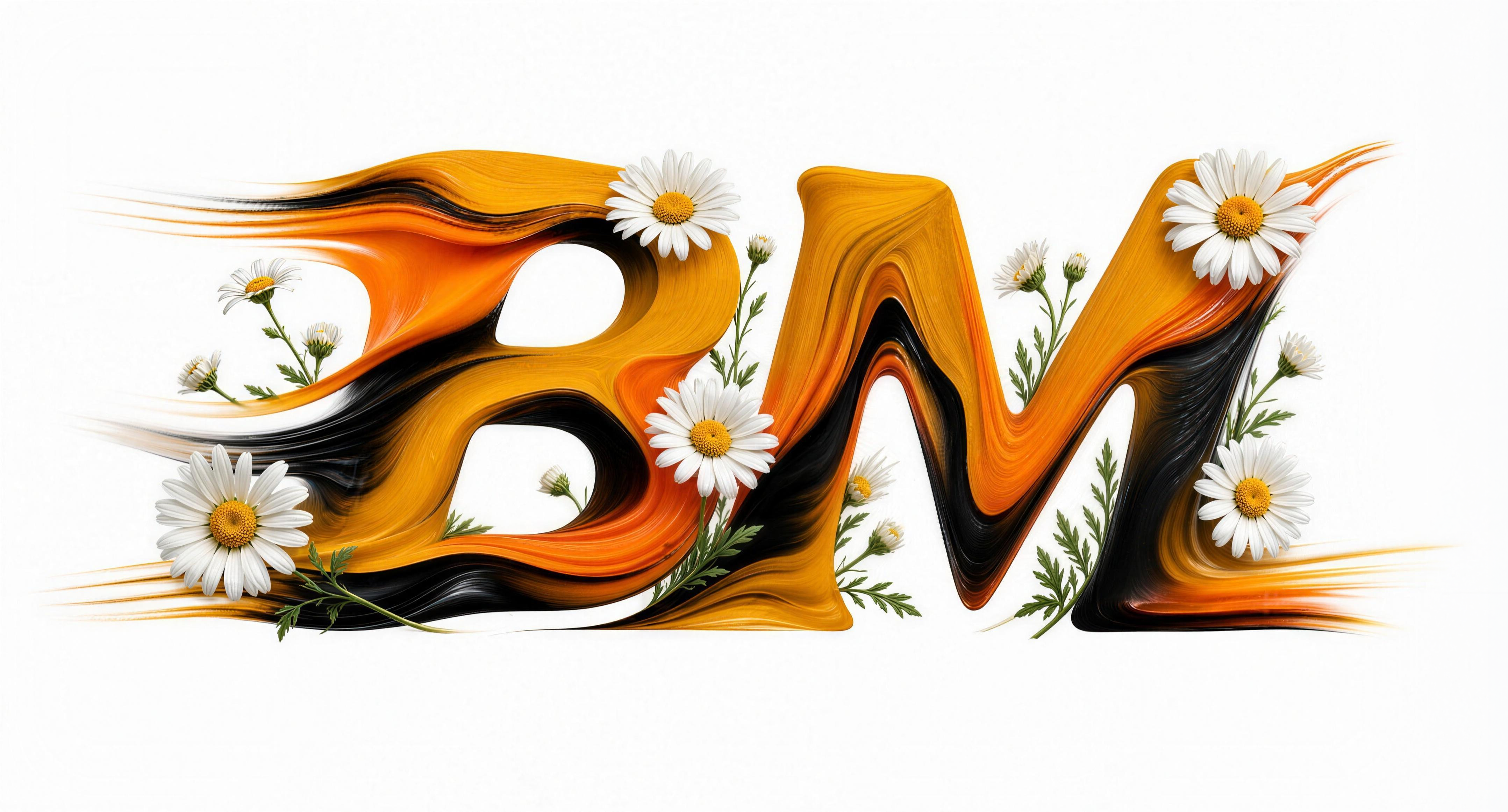 B_is_M orange and black floral banner
